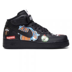 Authentic Supreme X Nike Air Force 1 Mid NBA Black