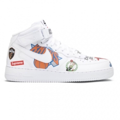 Authentic Supreme X Nike Air Force 1 Mid NBA White