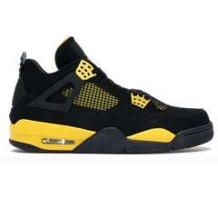 Authentic Air Jordan 4 Retro Thunder Black Yellow