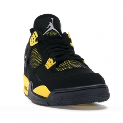 Authentic Air Jordan 4 Retro Thunder Black Yellow