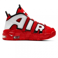 Authentic Nike Air More Uptempo University Red Black White GS