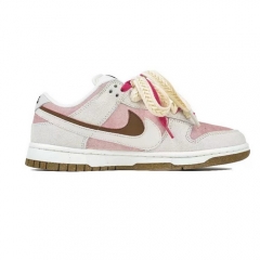 Authentic Nike Dunk Low 85 White Pink Cherry Custom Colors GS