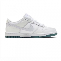 Authentic Nike Dunk Low White Grey Teal GS