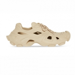 Authentic Balenciaga HD Lace-Up Sneaker in Beige Rubber Sandals