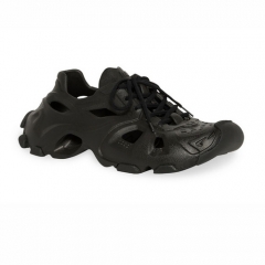 Authentic Balenciaga HD Lace-Up Sneaker in Black Rubber Sandals