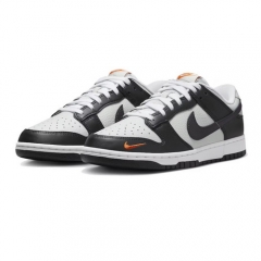 Authentic Nike Dunk Low Grey Black Orange Mini Swoosh