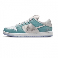 Authentic April Skateboards x Nike SB Dunk Low Blue White Silver