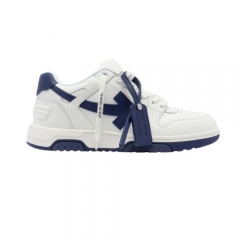 Authentic Off‑White Out of Office OOO Low Tops White White Navy Blue GS