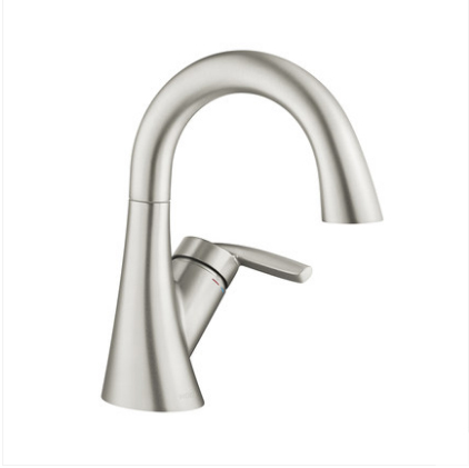 Moen Bathroom Faucets GN59121 Polished Nickel Spot Resistant Single Hole Bathroom Faucet