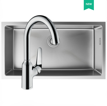 Hansgrohe Kitchen Sinks Combo 99110450 Double Basin Undermount Kitchen Sink With Pull Down Kitchen Faucet