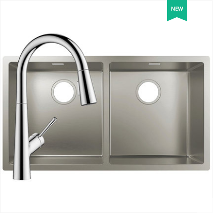 Hansgrohe Kitchen Sinks Combo 99110398 Double Basin Undermount