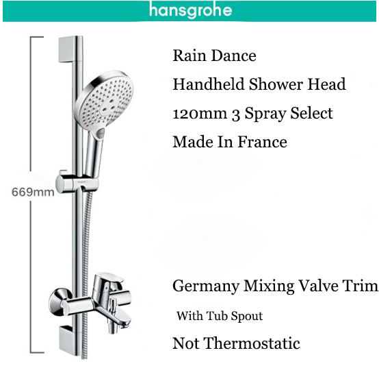 Hansgrohe Shower Heads 14084 & 268134 Rain Dance Pressure Balanced With