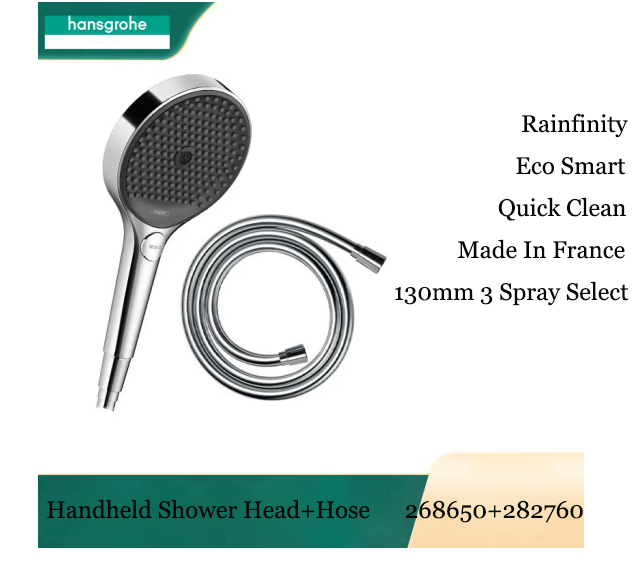 Hansgrohe Hand Held Shower Heads Gold 268650 Rainfinity 130 mm 3 Spray ...