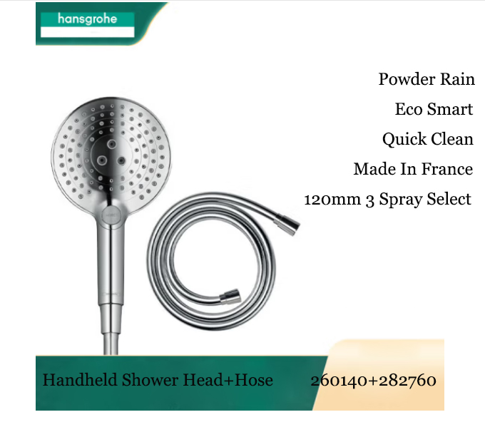 Hansgrohe Hand Held Shower Heads 260140 Powder Rain 120 mm 3 Spray High Pressure Handheld Shower