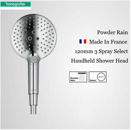 Hansgrohe Hand Held Shower Heads 260140 Powder Rain 120 mm 3 Spray High Pressure Handheld Shower Head