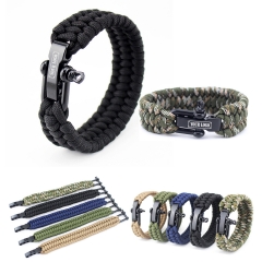 Stainless Steel Shackle Survival Bracelet