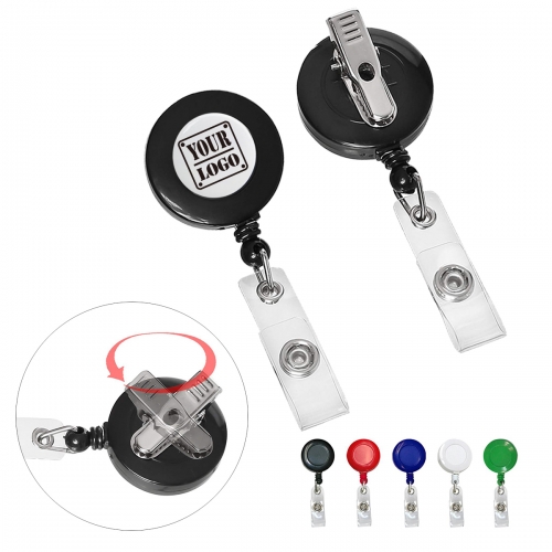 24 Retractable Badge Holder ID Card Holder Reel with swivel-back alligator  clip