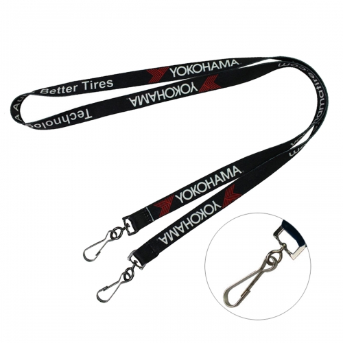 3/4" Custom Dye Dualend Sublimated Polyester lanyard with J hook