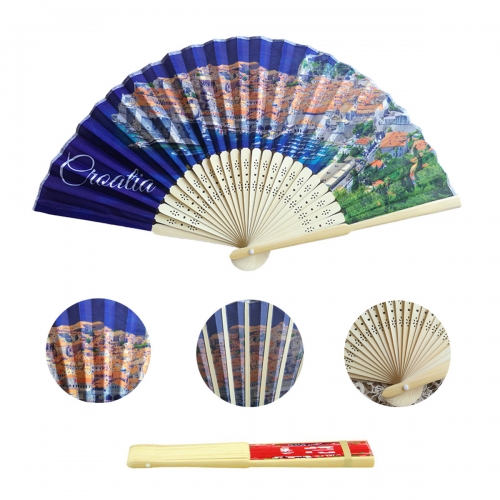 Full Color Print Fabric Folding Fan