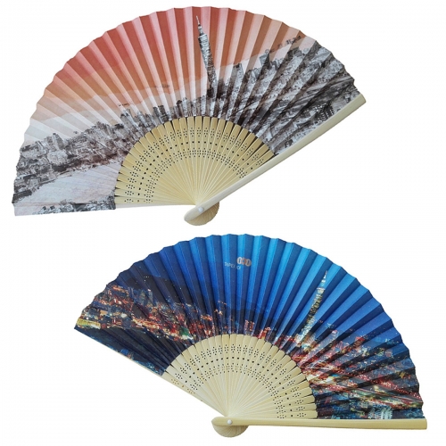 Double Sided Folding Hand Fan