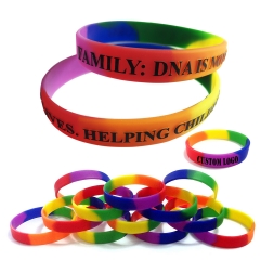 Rainbow Silicone Bracelet w/ Embossed logo