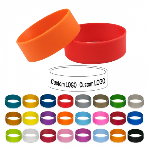 Solid Color Wide Silicone Bracelet