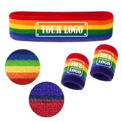 Rainbow Sweatband Set