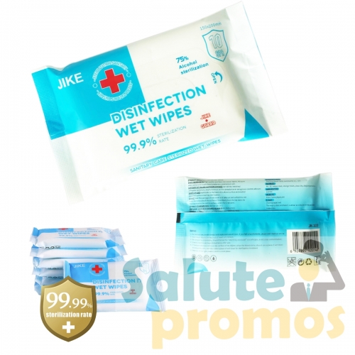 10 Sheets 75% Alcohol Wipes