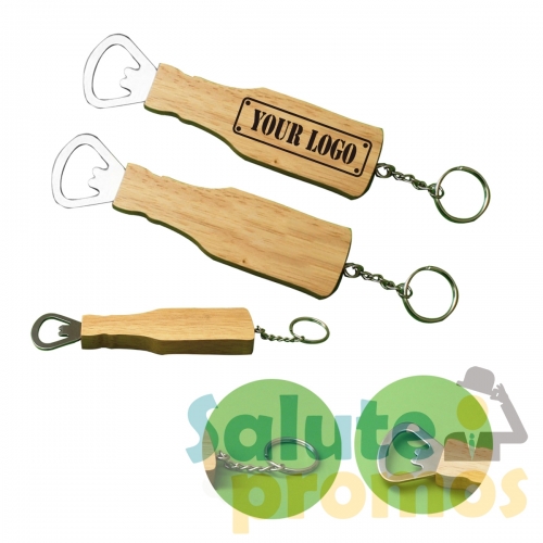 Wooden Bottle Opener Keychain