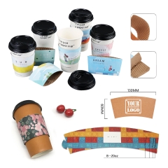 Full Color Print Adjustable Paper Cup Sleeve