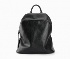 top grain cowhide leather black backpack