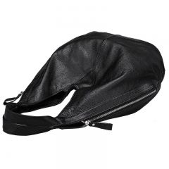 genuine cowhide black color quality ladies hobo bag with magnet closure