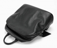 top grain cowhide leather black backpack