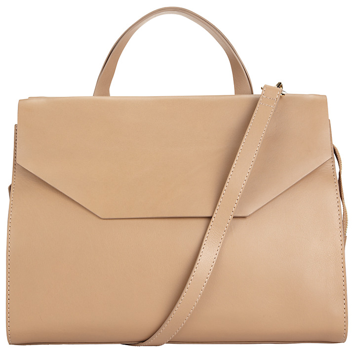 adjustable shoulder strap striking striped lining nappy leather tote bag