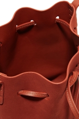 Mini suede leather adjustable shoulder strap bucket bag