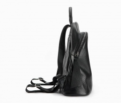 top grain cowhide leather black backpack