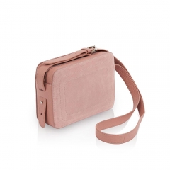 quality suede and grain leather adjustable shoulder strap mini crossbody bag