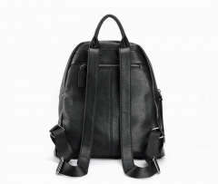 top grain cowhide leather black backpack