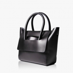 Mini split smooth leather bucket bag handbag
