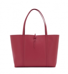Soft leather Tibetan red tie tote