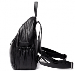 guangzhou factory stylish black cown leather backpack bag