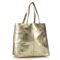 guangzhou factory metallic crafted leather TV show shopper tote bag