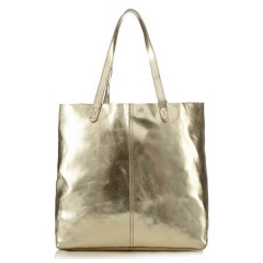 guangzhou factory metallic crafted leather TV show shopper tote bag