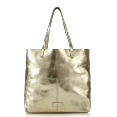 guangzhou factory metallic crafted leather TV show shopper tote bag