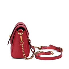 guangzhou wholesale cowhide bubble leather women cross body handbags with chain strap