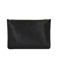 fashion wholesale black fur pony hair clutch bag