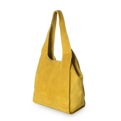 yellow famous brand design suede leather leisure hobo bag