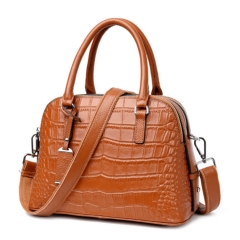 hot seller handbags pebbled leather and crocodile emboss leather shoulder bag