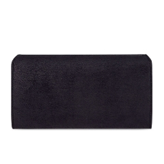 press stud flap closure genuine leather wallet