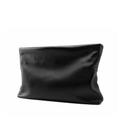 neutral black soft lamb skin leather business clutch bag